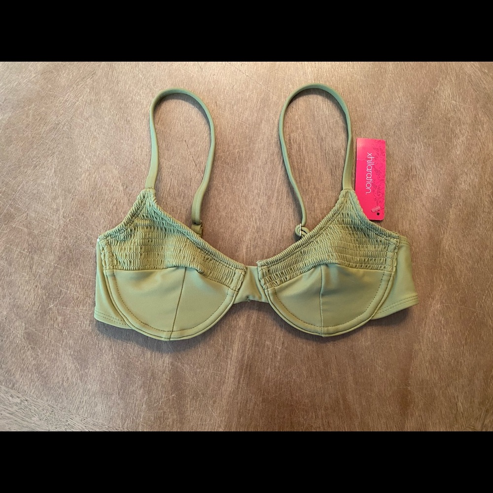 green swimsuit top!